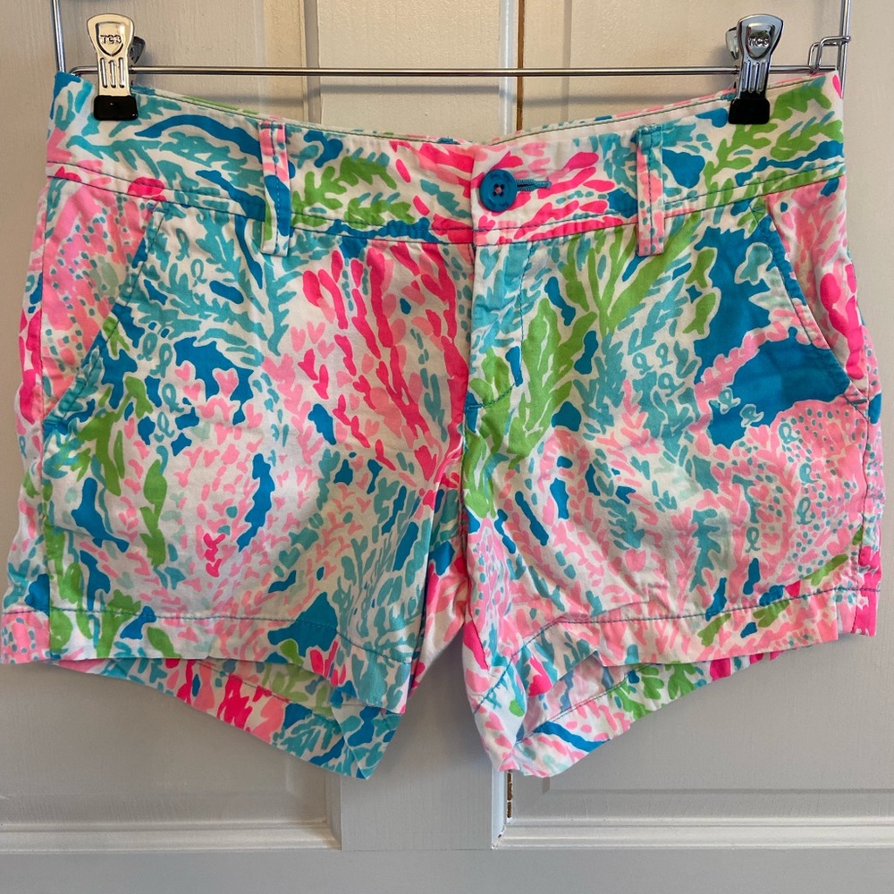 Lilly Pulitzer Callahan Vibrant Pink and Blue Women's Shorts
